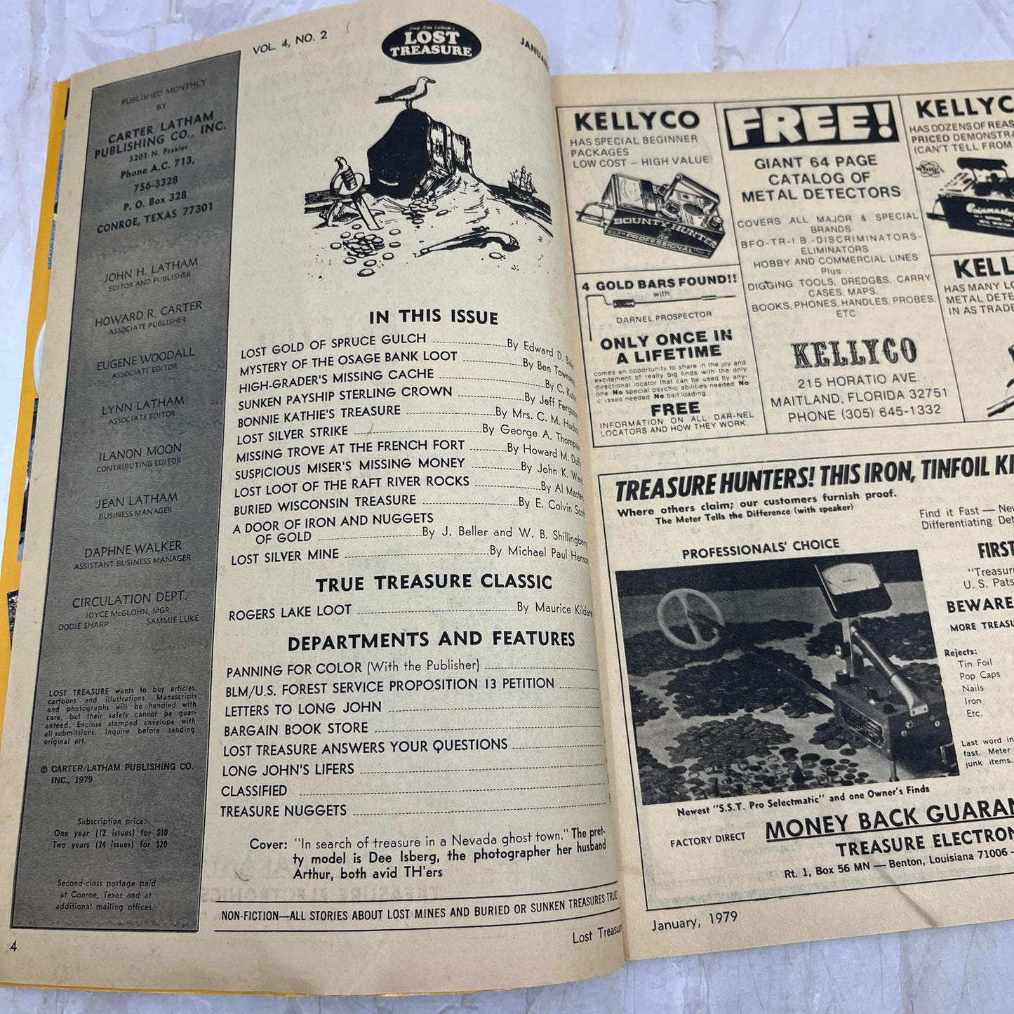 1979 Jan - Long John Latham's Lost Treasure Magazine - Treasure Hunting Gold M13