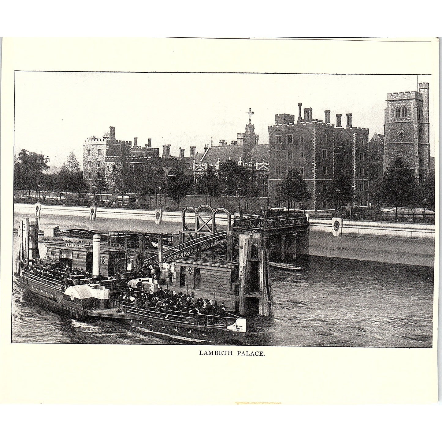 c1920 View of Lambeth Place Vintage Art Print 5x6" V17
