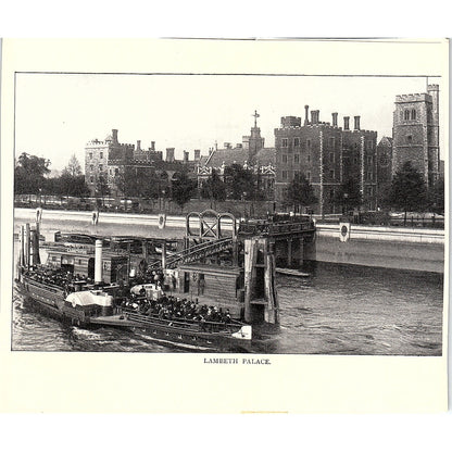 c1920 View of Lambeth Place Vintage Art Print 5x6" V17