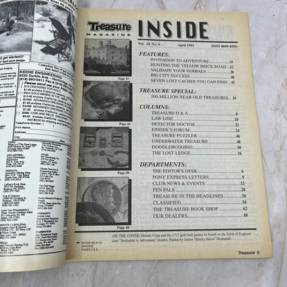 1993 April - Treasure Magazine - Treasure Hunting Prospecting Metal Detector M16