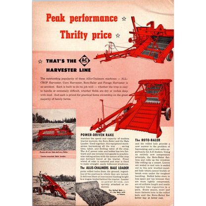 1949 Allis-Chalmer Tractor Division Milwaukee WI Equipment 2 Page Ad I16