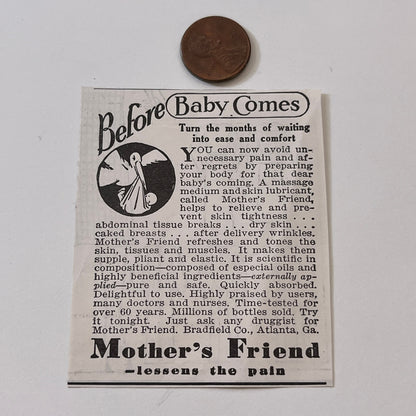 Mother's Friend Bradfield Co. Lessens the Pain Atlanta GA 1936 Ad SAG4-M4