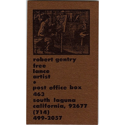Robert Gentry Artist South Laguna CA Vintage Business Card SE3-B12