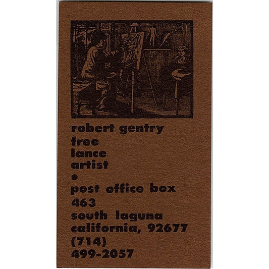 Robert Gentry Artist South Laguna CA Vintage Business Card SE3-B12