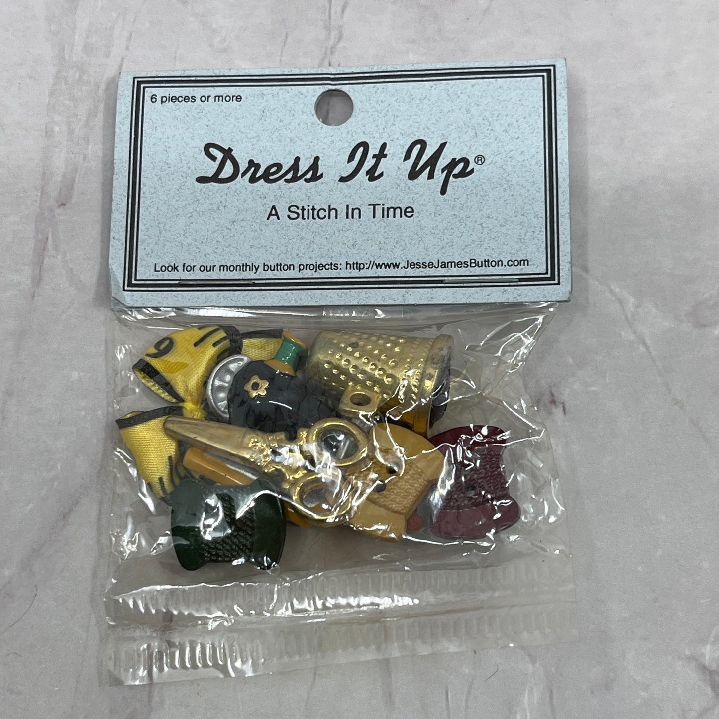 Novelty Sewing Buttons Jesse James Co Dress It Up A Stitch in Time #348 NIP SB7