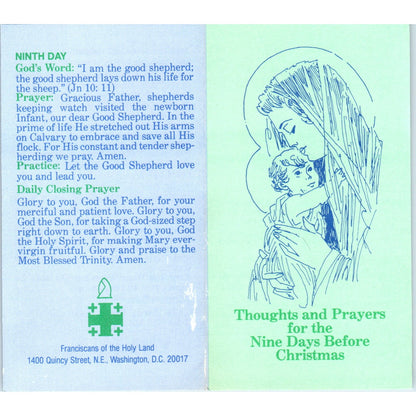 Thoughts & Prayers for the 9 Days Before Christmas Vintage Leaflet TH2-PC2