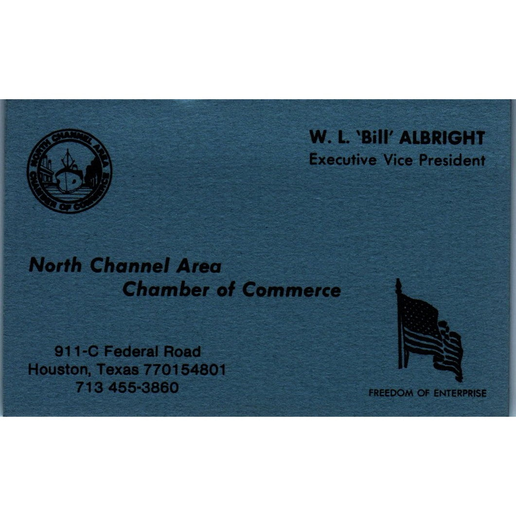 W.L. Bill Albright North Channel Area Chamber of Commerce Business Card SE3-B9