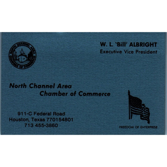 W.L. Bill Albright North Channel Area Chamber of Commerce Business Card SE3-B9