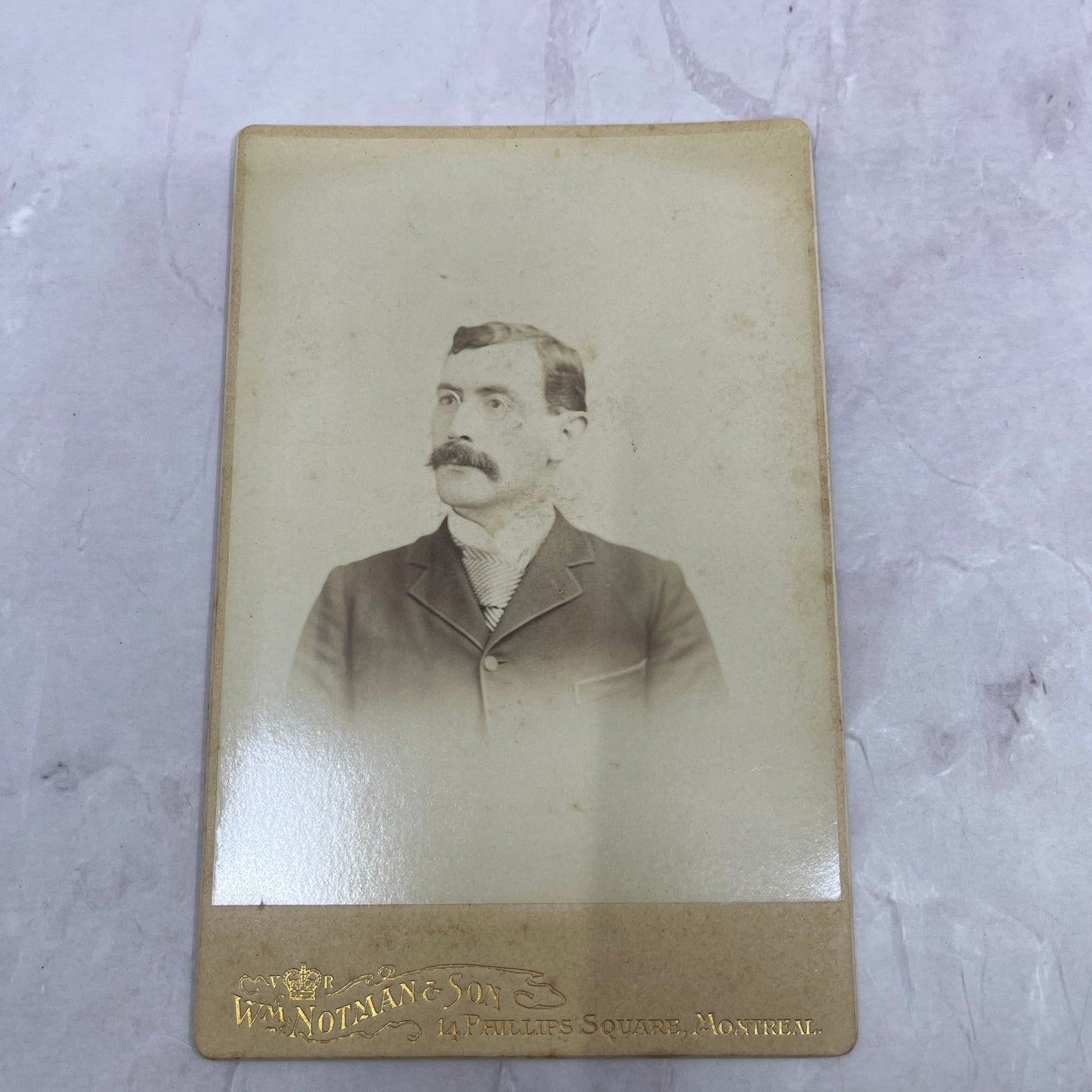Man With Glasses Wm.Notman & Son Montreal 4x6 Antique CDV Card Photograph TC5-RD