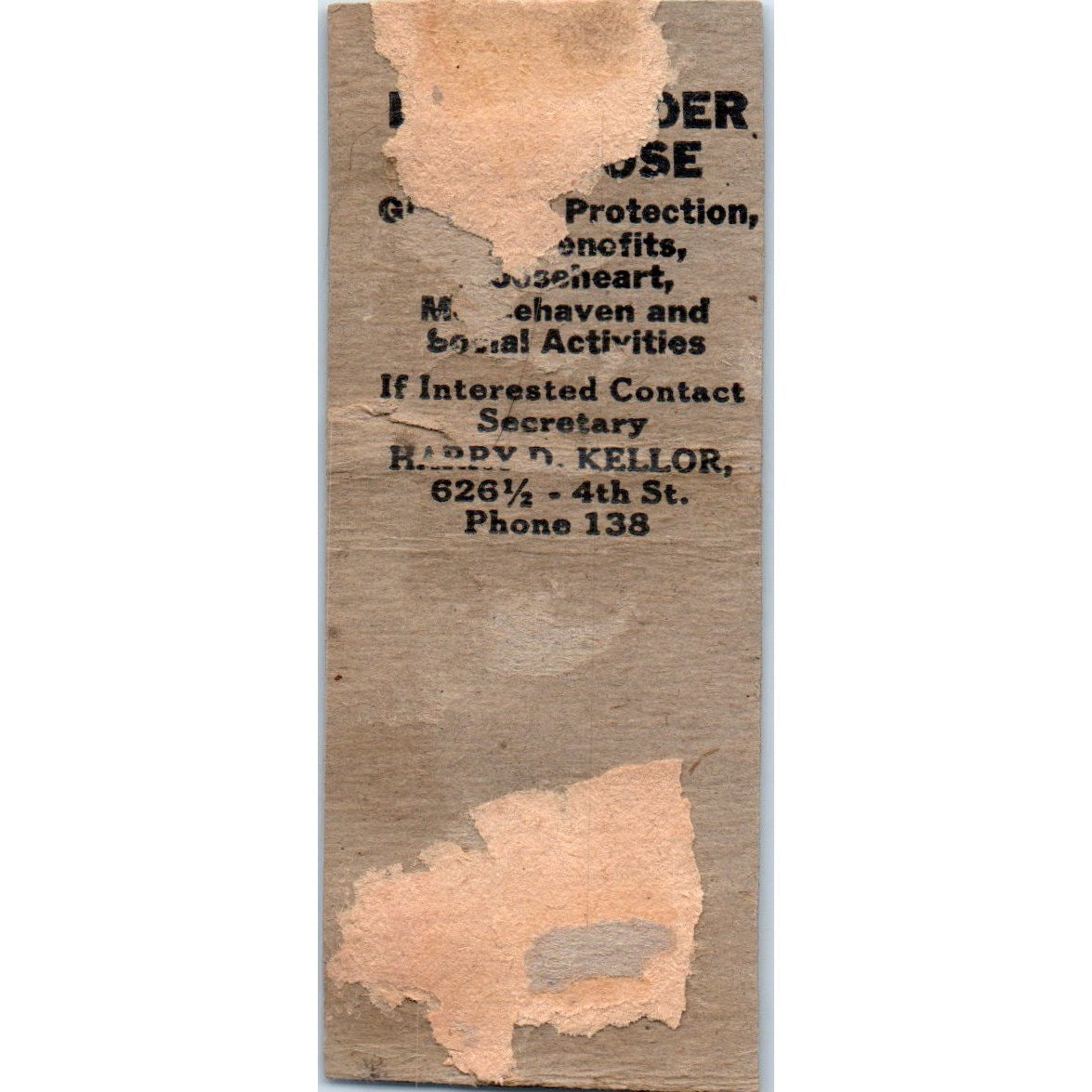 Loyal Order of Moose Lodge 191 Beloit WI Vintage Matchbook Cover SD4-Y13
