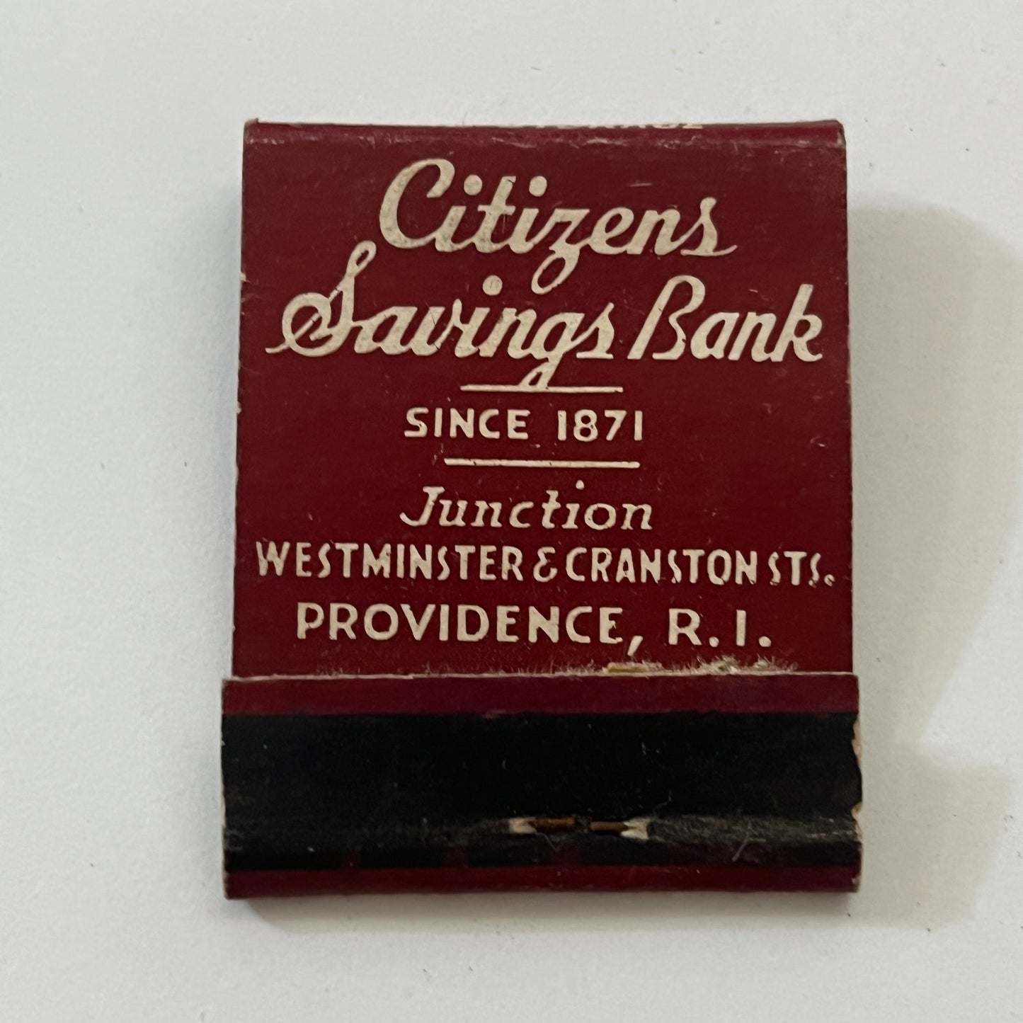 Citizens Savings Bank Providence RI Vintage Matchbook Cover TB6-MB1-2