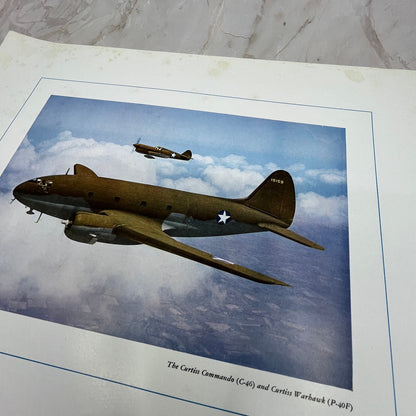 The Curtiss C46 Commando and Warhawk P-40F Vintage Print 10.5x13 FL6-4