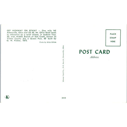 Vinton County 4 Allensville OH Vintage Covered Bridge Postcard PC16