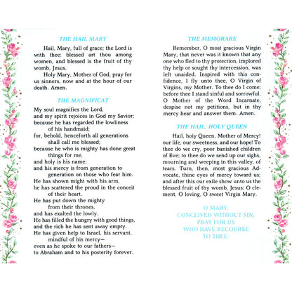 Favorite Marian Prayers Vintage Catholic Prayer Leaflet TH2-PC2