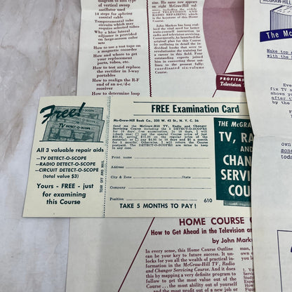 Vtg McGraw-Hill TV, Radio and Changer Servicing Course Promotional Material AE3
