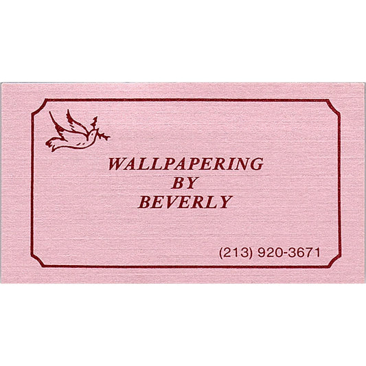 Wallpapering By Beverly Los Angeles CA Vintage Business Card SF3-B7