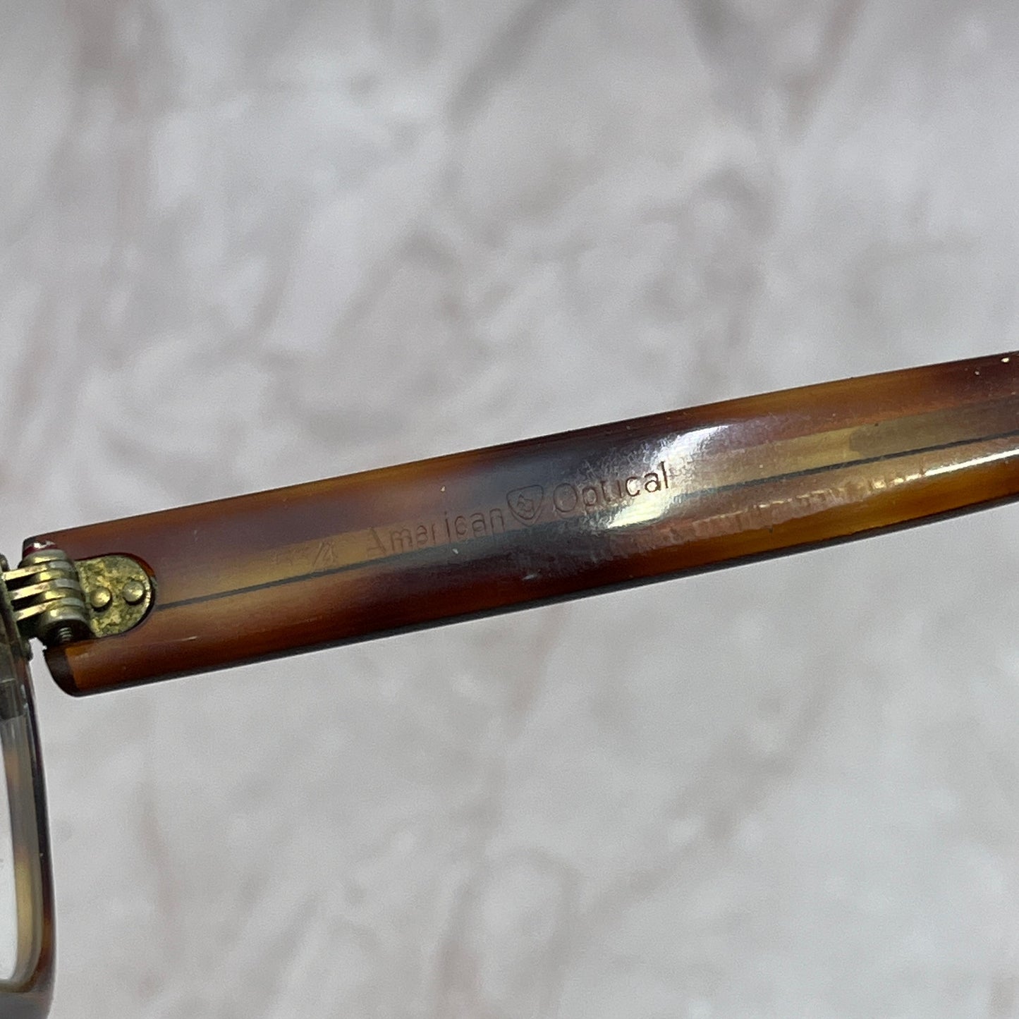 American Optical Horn Rim Tiger Eye 5 3/4 Sunglasses Eyeglasses Frames TG7-G1-2