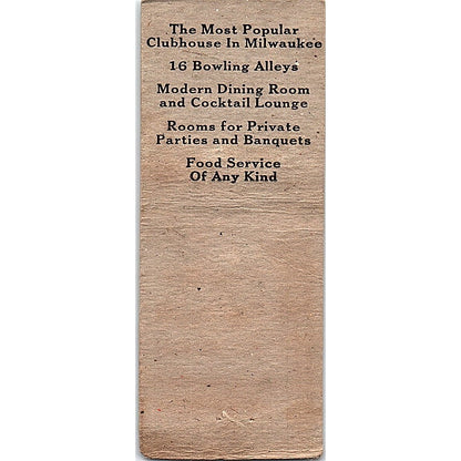 Eagles Club F.O.E. 0137 Milwaukee WI Vintage Matchbook Cover SC7-Y8