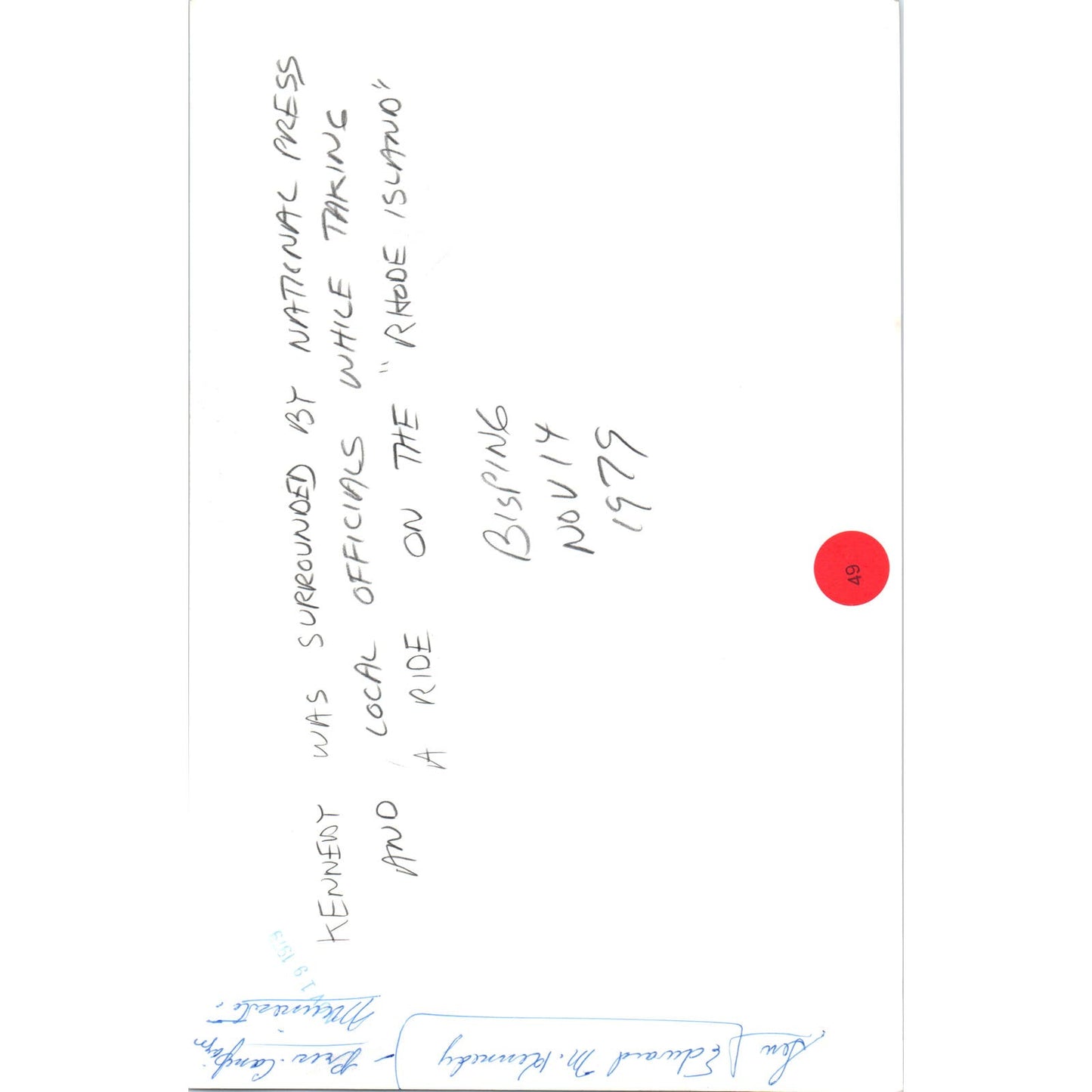 Ted Kennedy Taking a Ride on the Rhode Island 1979 7x11 Press Photo D1-P