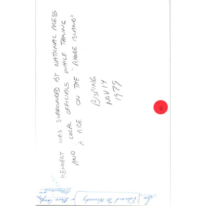 Ted Kennedy Taking a Ride on the Rhode Island 1979 7x11 Press Photo D1-P