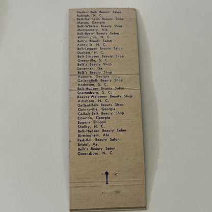 Belk's Beauty Salon Charlotte NC La Marick Salon Columbia SC Matchbook MB8-6