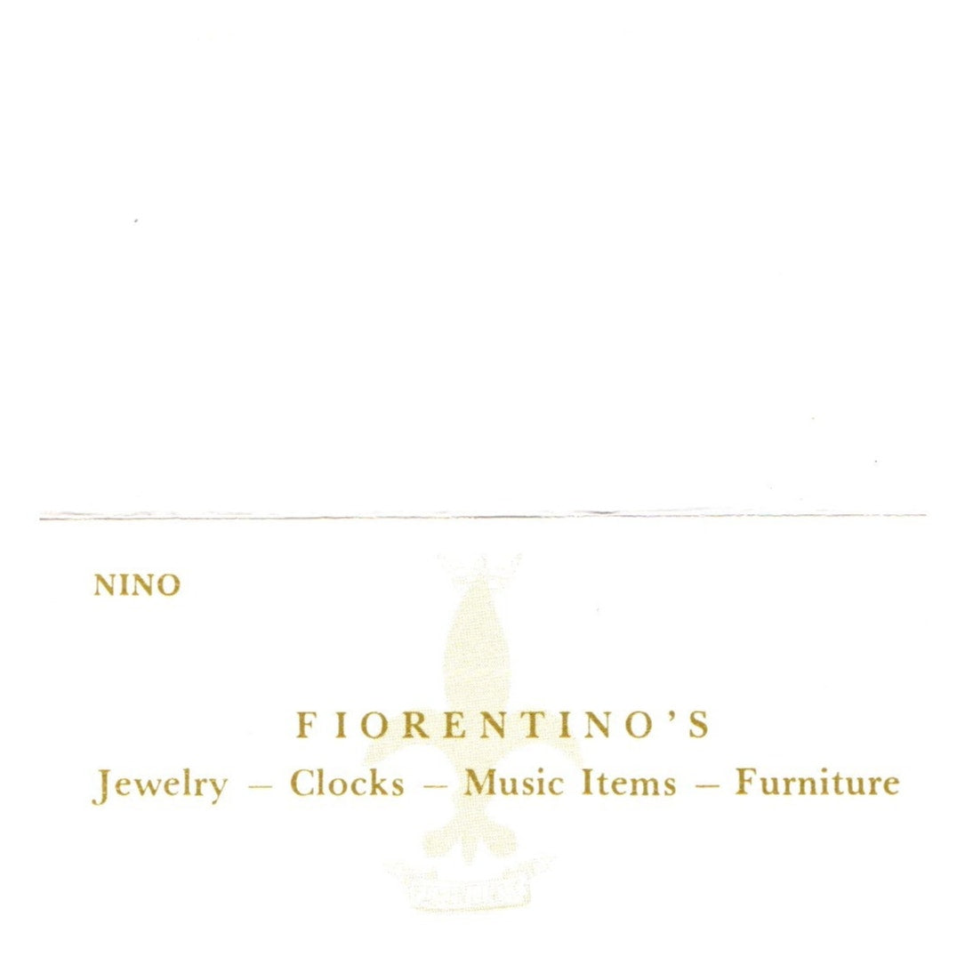 Nino Fiorentino's Jewelry Clocks Music Items Mission Viejo Business Card SF3-B1