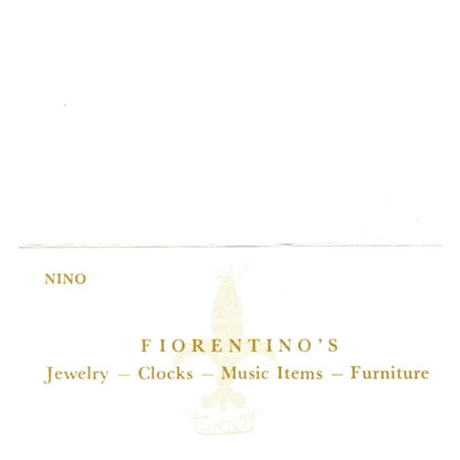 Nino Fiorentino's Jewelry Clocks Music Items Mission Viejo Business Card SF3-B1
