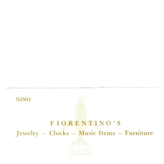 Nino Fiorentino's Jewelry Clocks Music Items Mission Viejo Business Card SF3-B1