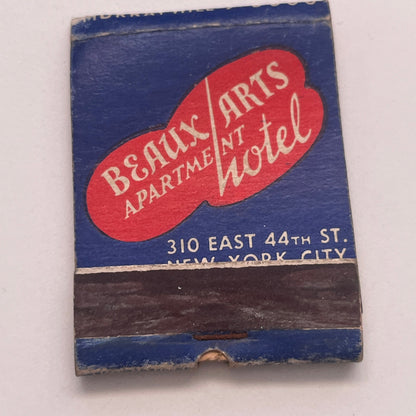 Beaux Arts Apartment Hotel 310 E 44th St NY Vintage Matchbook Cover TB8-MB2-8