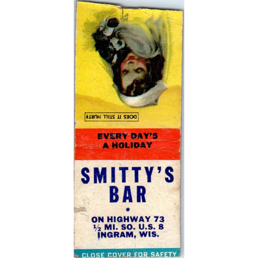 Smitty's Bar Ingram Wisconsin Vintage Matchbook Cover SD4-Y14