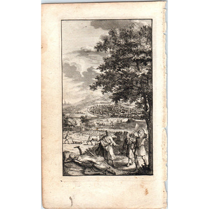 c1780 Original French Engraving Plate Sir Thomas More Utopia Agriculture AE5-FE