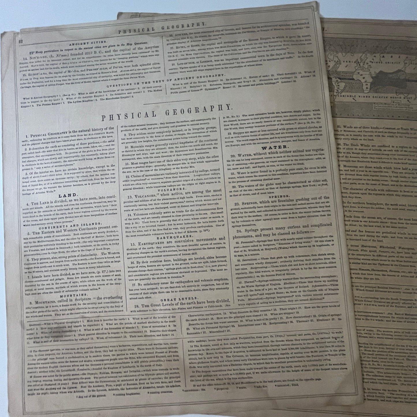 Original 1866 Physical Geography Description 2 Page Roswell Smith Engraved V27-4