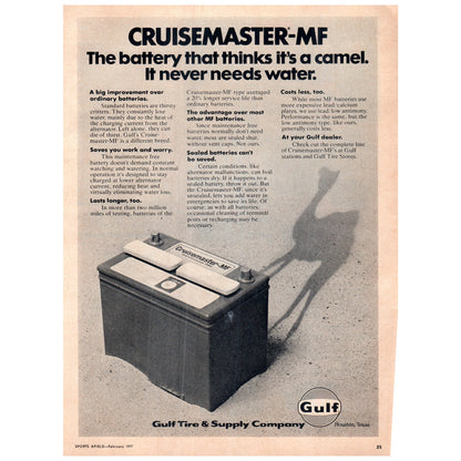 Cruisemaster-MF Battery Gulf Tire & Supply Company 1977 Ad D25