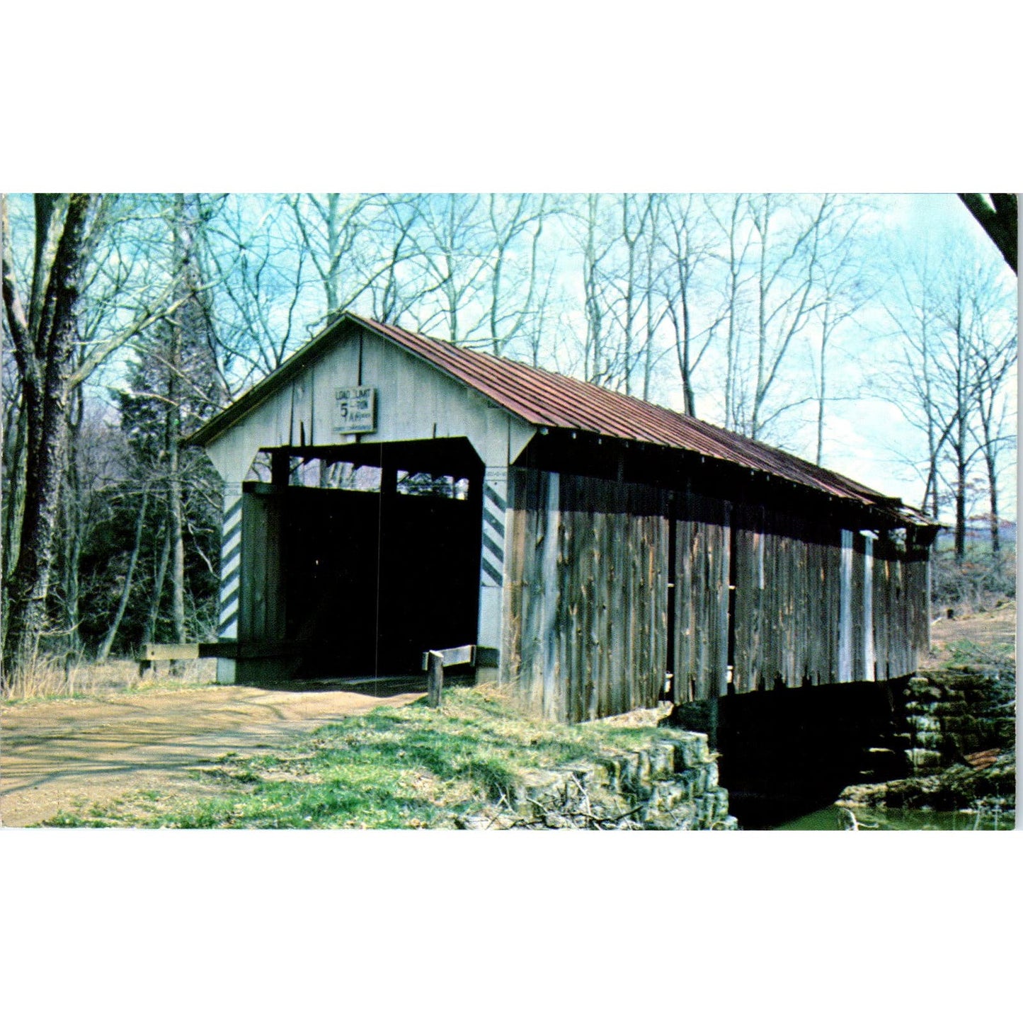 Licking County Bridge #7 Fallsburg Ohio Covered Bridge Postcard PB11