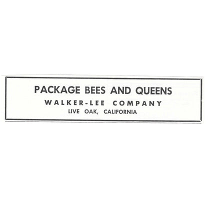 Package Bees and Queens Walker-Lee Co Live Oak CA 1961 Magazine Ad AB6-LB