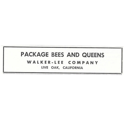 Package Bees and Queens Walker-Lee Co Live Oak CA 1961 Magazine Ad AB6-LB