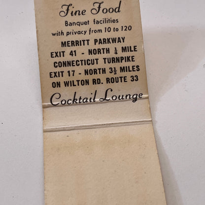 The Three Bears Restaurant Westport CT Vintage Matchbook Cover TB6-MB1-10