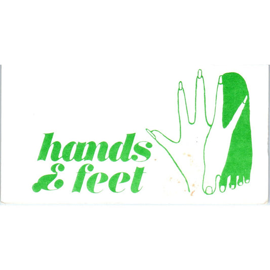 Hands & Feet Salon Jan Corona Del Mar CA Vintage Business Card SD8-B10