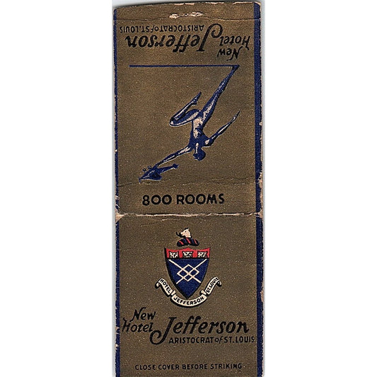 New Hotel Jefferson Aristocrat of St. Louis Vintage Matchbook Cover SC7-Y10