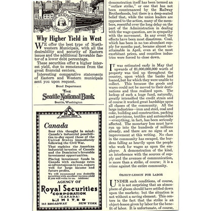 Hornblower & Weeks Investment Securities c1920 Ad AF8-9