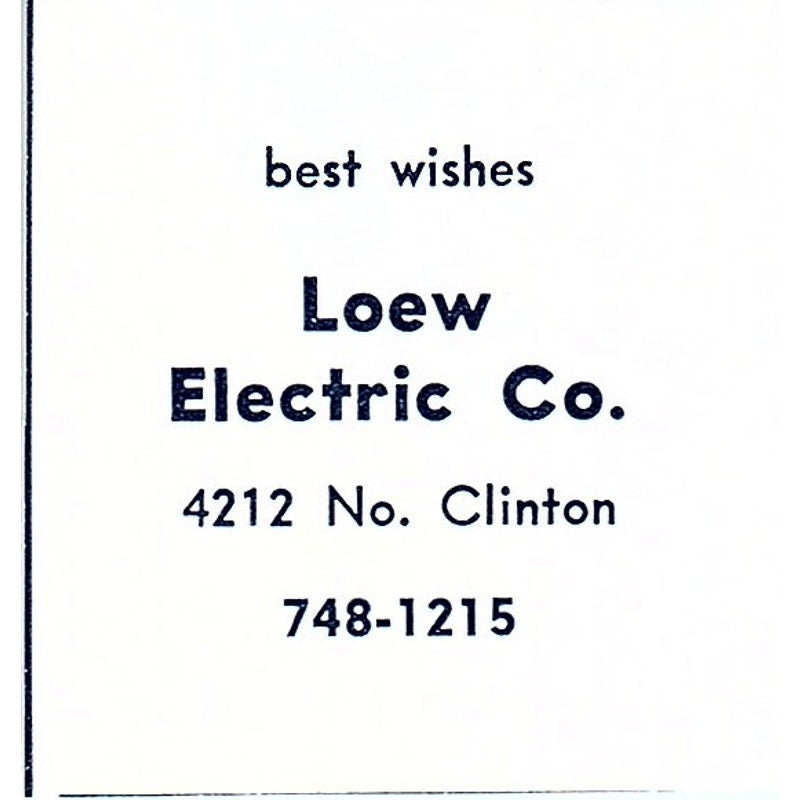 Loew Electric Co 4212 No. Clinton Fort Wayne Indiana 1964 Ad AG1-S11