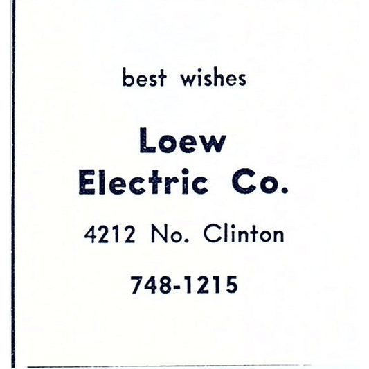 Loew Electric Co 4212 No. Clinton Fort Wayne Indiana 1964 Ad AG1-S11