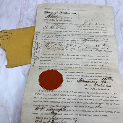 1873 Deed of Trust AM Peavy Alabama & Florida Rail Company Montgomery Co TI8-S5