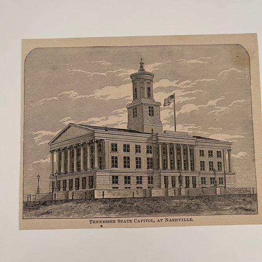 Tennessee State Capitol, At Nashville 1894 Art Engraving SAG4-8