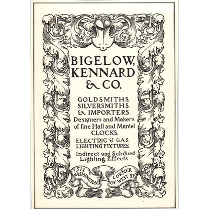 Bigelow Kennard & Co Goldsmiths, Silversmiths Importers c1905 Victorian Ad D13
