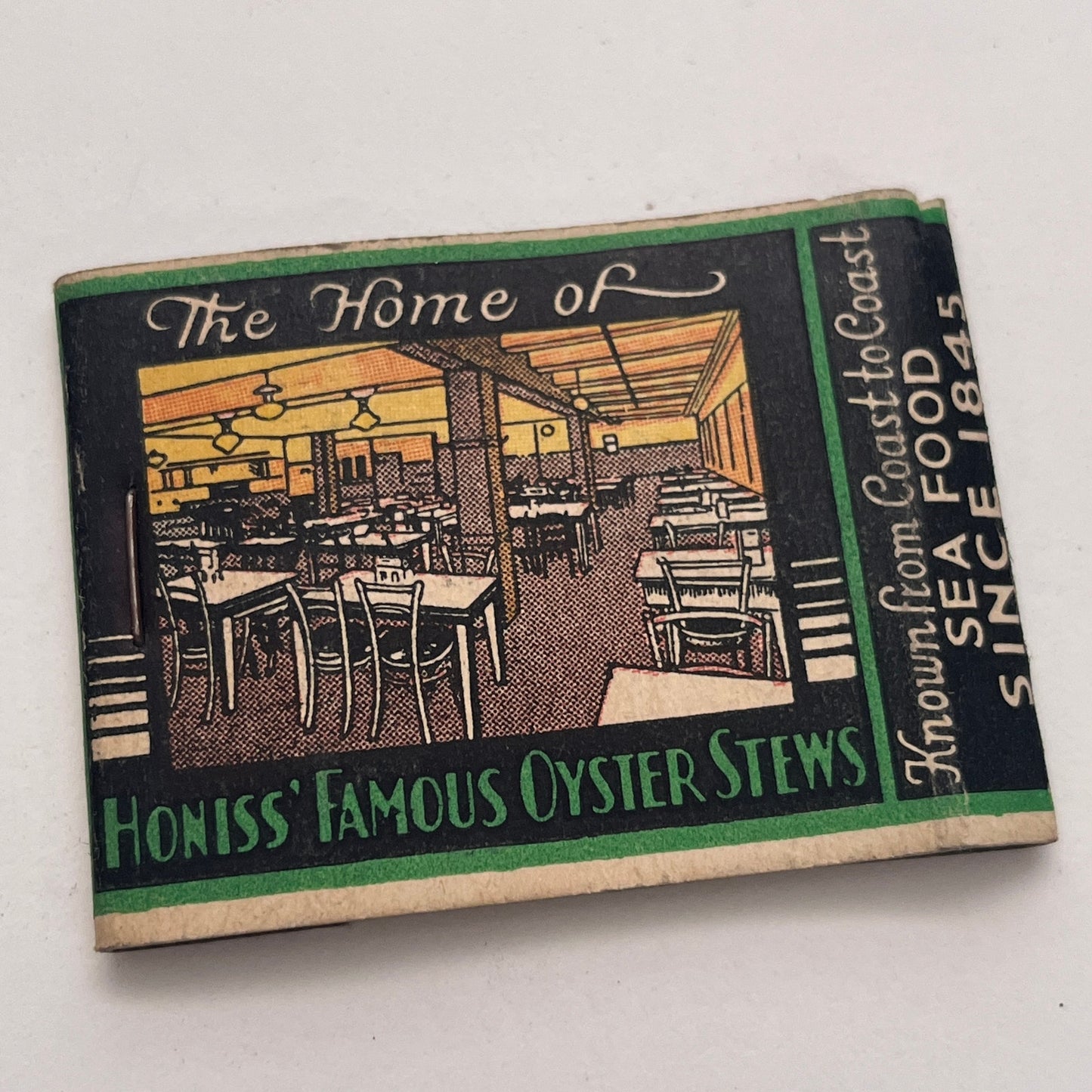 Honiss Oyster House Co Inc Hartford Inc Vintage Matchbook Cover TB8-MB-5