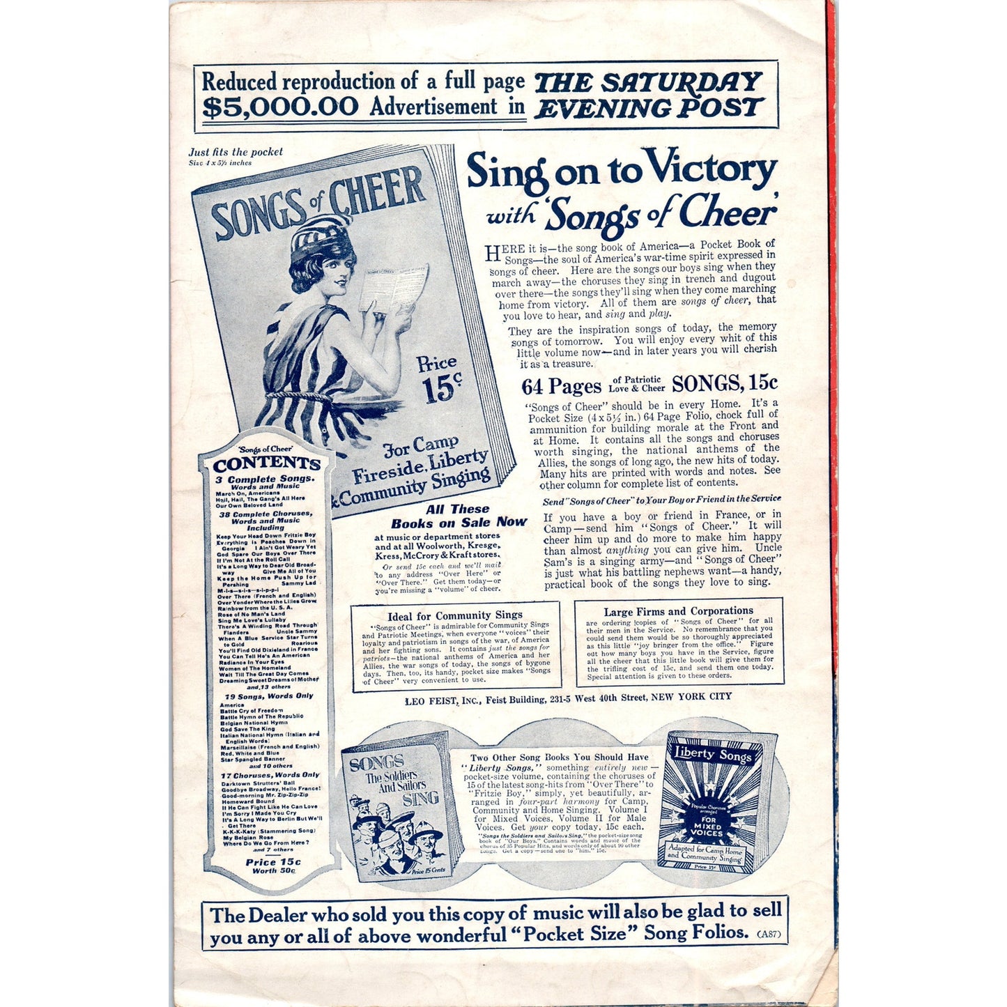 1918 WWI Sheet Music You'll Find Old Dixieland in France Grant Clarke D23