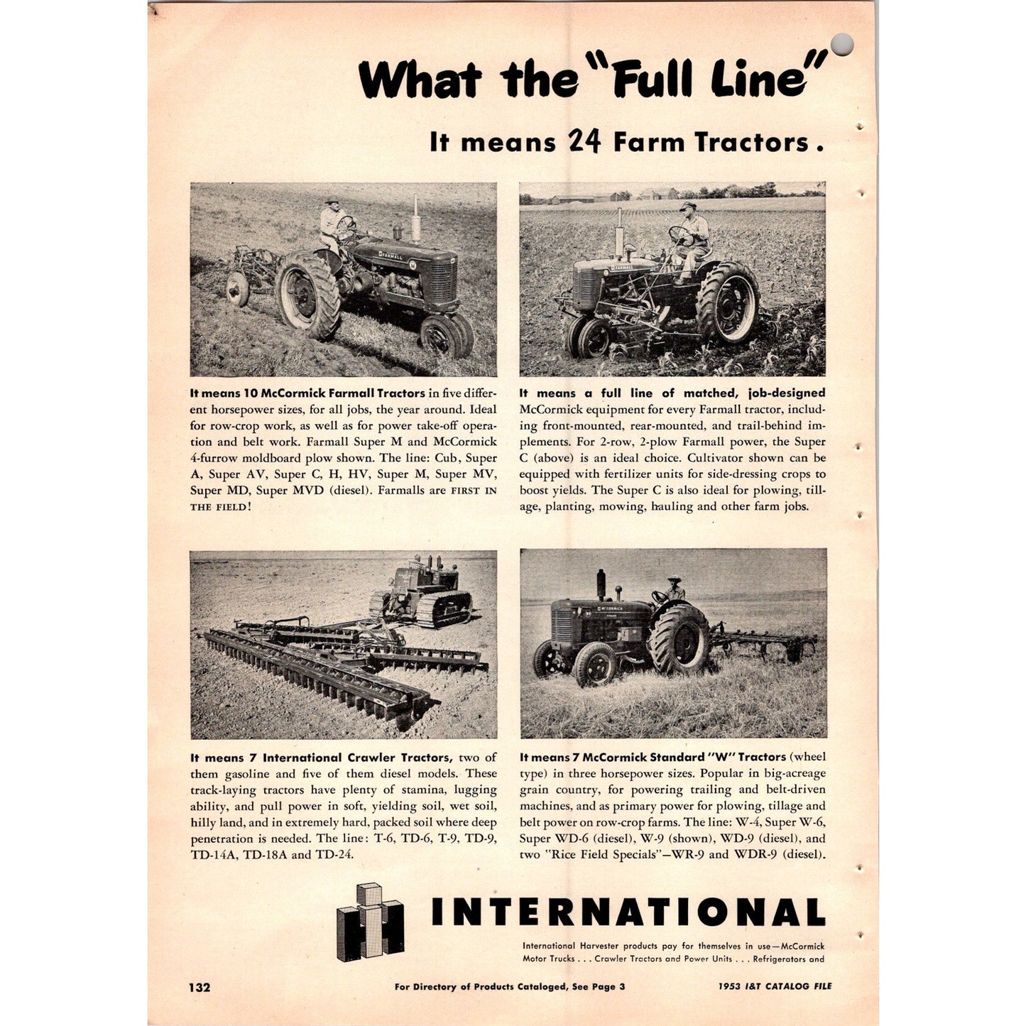 1953 International Harvester IH McCormick Equipment 2 Page Ad I15