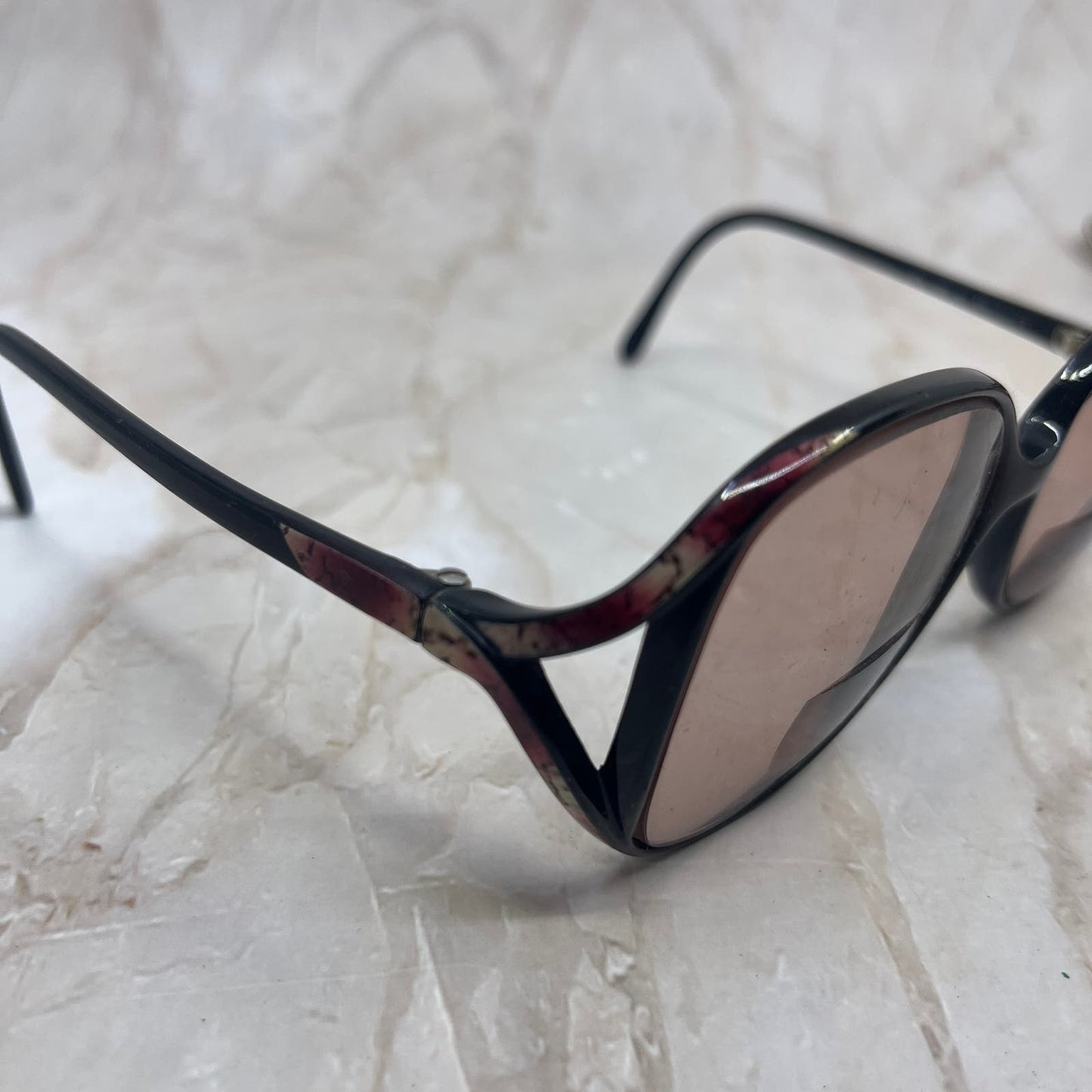 Retro Women’s Marchon Black Purple Oversize Sunglasses Eyeglasses Frame TD7-G7-2