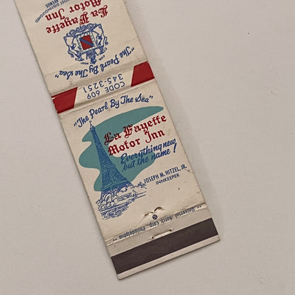La Fayette Motor Inn Atlantic City Joseph M Hitzel Jr Matchbook Cover TB6-MB2-2